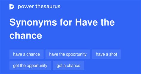 synonyms for chance|Have The Chance synonyms .